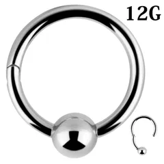 ワンタッチピアス つけっぱなし 12G キャッチレス キャプティブビーズリング クリッカーピアス フープピアス リングピアス 拡張ピアス ボディピアス