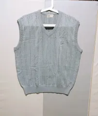XL DAKS ニット ベスト ライトグレー 377-3のサムネイル