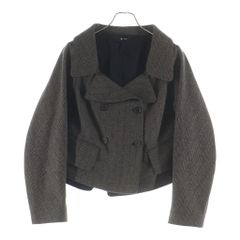 Sacai サカイ SCW-014 ニット切替 ドッキング 半袖シャツ ブラック系 1【中古】 sacai - Sacai サカイ SCW-014 ニット切替 ドッキング 半袖シャツ
