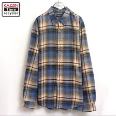 90s vintage RALPH LAUREN チェック柄 ボタンダウン ライトネル 長袖シャツ メンズ 表記XXLサイズ