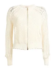 ツインセット レディース アウター カーディガン ファスナー付きニット TWINSET White ホワイトのサムネイル