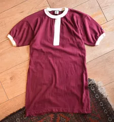 【70's】【USA製】【ビンテージ】【チャンピオン】Champion【エンジｘ白】ガゼット付き【リンガーTシャツ】サイズＳ DG2910-5
