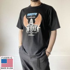 90's 美品 ABATE バイカー プリント入り 半袖Tシャツ 黒 L ブラック モーターサイクル バイク '99 ハーレー d143-01-0150ZVW