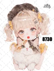 original sticker no.8730 // 人物ステッカー オリジナルステッカー オリジナル人物ステッカー ステッカー 装飾ステッカー cotton melodyのサムネイル