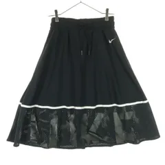 NIKE ナイキ プリントロゴ ミディ丈 メッシュ フレアスカート S ブラック レディース 古着のサムネイル