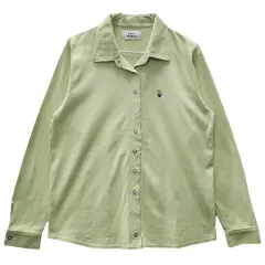 ヴィンテージ キッチカジュアル マルチカラー スナップ ライトグリーン シャツ M-L