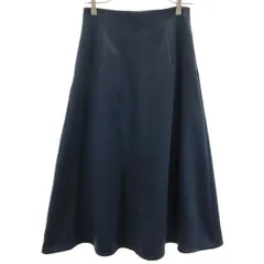 green label relaxing グリーンレーベルリラクシング ロング丈 フレアスカート 36 ネイビー レディース 古着