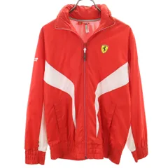 PUMA プーマ Ferrari フェラーリ コラボ ナイロンジャケット S レッド 裏メッシュ メンズ 古着