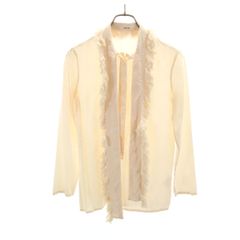 極美品 セリーヌ ラウンドカラーシャツ エディ期 綿 36 黒 透け感 現行 