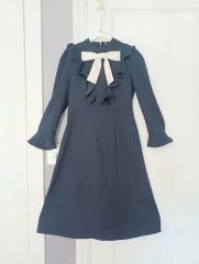 fog linen work 後ろリボン　ミリヤムワンピース fog linen work 後ろリボン ミリヤムワンピース - メルカリ