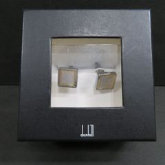 Alfred Dunhill カフス ADロゴ ラウンド シルバー ネイビー - メルカリ
