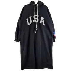 F8279 レディースFREE USA ブラック WHO フード ONE PIECE / ダーク