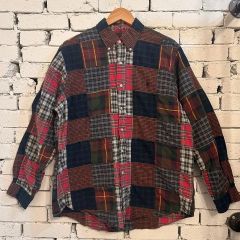 完売品 ビームスプラス インディアン パッチワークシャツ 24AW Lサイズ BEAMS+ 24年モデル インディアン フランネルパッチワークシャツ L