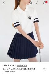 新品・値下】レディースゴルフジーフォアシャツ○襟・袖口バイカラー