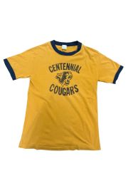 美品 チャンピオン ビンテージ半袖リンガーTシャツ USA製 イエロー XL 