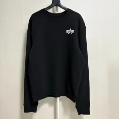 アルファインダストリーズ ロゴ プリント スウェットシャツ / ブラック Mのサムネイル