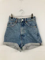 ZARA ザラ デニムパンツ USA 2 ブルー ショート・ひざ上丈 無地 スタンダード レギュラー ヴィンテージ