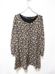 ミスティウーマン mysty woman ワンピース ミニ ギャザー 小花柄 M 茶 ブラウンのサムネイル