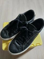 LANVIN ランバン エナメル切替 スエードスニーカー 8 27cm 深緑 - メルカリ