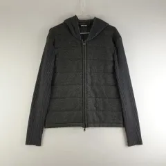 G0146 DKNY レディース95 グレー WHOOD ニット ジップアップ/ダークのサムネイル
