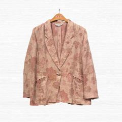 美品！ETROエトロ 花柄テーラードジャケット赤42 シルク混 レッド系 総
