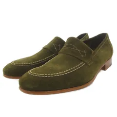 ジョンロブ JOHN LOBB YARDLEY ヤードリー スリッポン ローファー シューズ スエード レザー 5 23.5cm 緑 グリーン ステッチ ローヒール /FF ■GY50のサムネイル