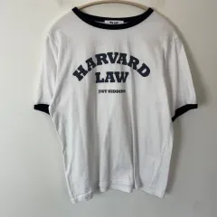 ヴィンテージ 白 ネイビー ハーバード リンガーT 半袖 Tシャツ