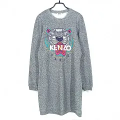 KENZO レディース ぼかし BIG刺繍 裏起毛 スリム ONE PIECE グレー (HU36886)のサムネイル