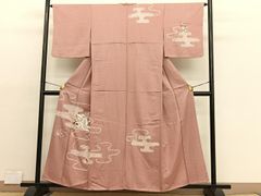 ZY-830 洗える着物 小紋 化繊 縦縞に花 カジュアル - メルカリ