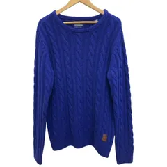 SCOTCH＆SODA スコッチアンドソーダ/ラナウール/羊毛/Vネック ケーブルニット/サイズM/ブルー/セーター/トップス/メンズ/FB4212のサムネイル