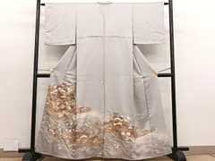 平和屋着物■豪華色留袖　駒刺繍　浜松花文　金彩　正絹　逸品　BAAX2078hvのサムネイル