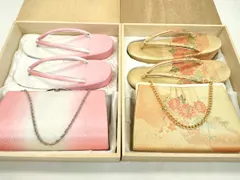 平和屋着物▼和装小物　バッグ・草履セットまとめて２セット　道長松竹梅花文　亀甲文　金銀糸　草履サイズ：Ｍ　逸品　CABF7361ju