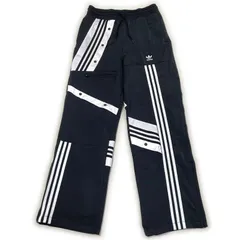古着 adidas アディダス トラックパンツ トレフォイルロゴ スリーストライプス ブラック OTサイズ 264-151