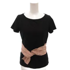 ポールカ PAULE KA Tシャツ カットソー 半袖 リボンドッキング L 黒 ブラック ピンク /YJ ■GY06のサムネイル