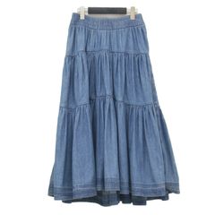 パラスパレス】ムラ糸ダンガリー ティアードスカート 現行販売品