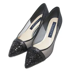 【美品】DIANA ダイアナ ブラック 黒 サイズ:22.5cm | 25春夏 グリッターチュール ポインテッドトゥ パンプス / TALANTON by DIANA 5cmヒール | メッシュ シアー ラメ レザー【レディース】【中古】