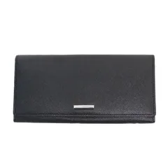 【美品】BURBERRY バーバリー 財布 ブラック 黒 | レザー フラップ ロングウォレット / 長財布 ノバチェック柄 ロゴ | ブランド ファッション アイテム 小物【レディース】【中古】