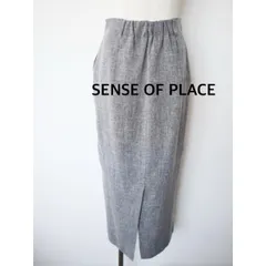 【2025年製】 SENSE OF PLACE　センスオブプレイス　ツイードジップアイラインスカート　アーバンリサーチ　M    グレー　ストレッチ素材　カジュアル　キレイめ　送料込み   6466671