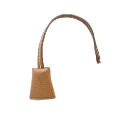 エルメス HERMES チャーム ストラップ クロシェット ロゴ 刻印 レザー 茶 ブラウン ■GY18 /MQ ■OHのサムネイル