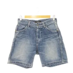 ジョンブル JOHNBULL ショートパンツ デニム ジーンズ ウォッシュ加工 S 青 インディゴ /AH25のサムネイル