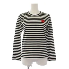 プレイコムデギャルソン PLAY COMME des GARCONS AD2020/6 Tシャツ カットソー 長袖 クルーネック ボーダー柄 M 黒 白 AZ-T163 /BM