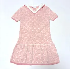 断然可愛いです！早い者勝ち！【美品】GUCCI グッチ キッズ GGモノグラム ニットワンピース ピンク 5才/110㎝ 女の子 セーラー フォーマル　2A48