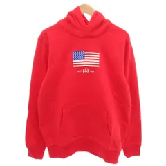 ギャップ GAP プルオーバーパーカー フーディ 長袖 アメリカ 国旗 レッド M /FF