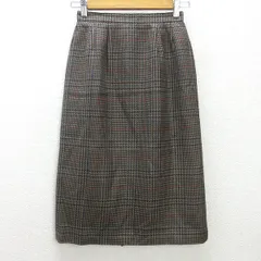 d■オールドバーバリー/BURBERRYS チェック柄 タイトスカート【7AR】茶系/LADIES■51【中古】■