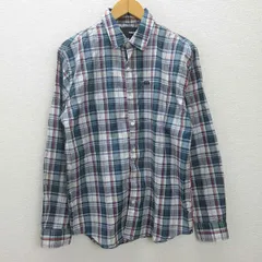 g■ハーレー/Hurley 長袖シャツ/チェック柄【M】青系/men's/100【中古】■のサムネイル