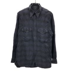 AT LAST&CO OPEN COLLAR BLACK CHAMBRAY - メルカリ