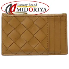 BOTTEGAVENETA ボッテガヴェネタ カードケース ジップコインパース 679802 イントレチャート レザー ブラウン/181559【中古】のサムネイル