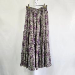 美品✨ソレイアード（SOLEIADO）花柄ロングスカート パープル - メルカリ