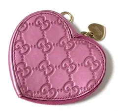 可愛いです！早い者勝ち！GUCCI グッチ グッチシマ ハート型 コインケース 小銭入れ メタリックピンク ゴールド金具 マイクロGG 152615　2A48