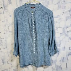 バラ色の暮し】バラクラ シワ加工 ラッフルスリーブ ブラウス - メルカリ